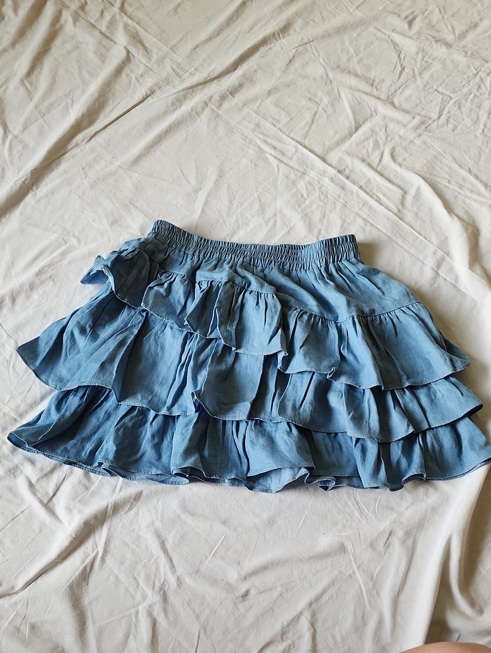 Lucchese Light Blue Tiered Ruffle Skirt - Picture 2 of 3